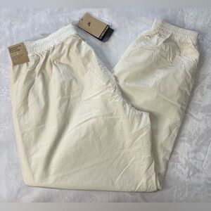 Nike Women's Cream Elastic-Waist Track Pants LARGE NWT